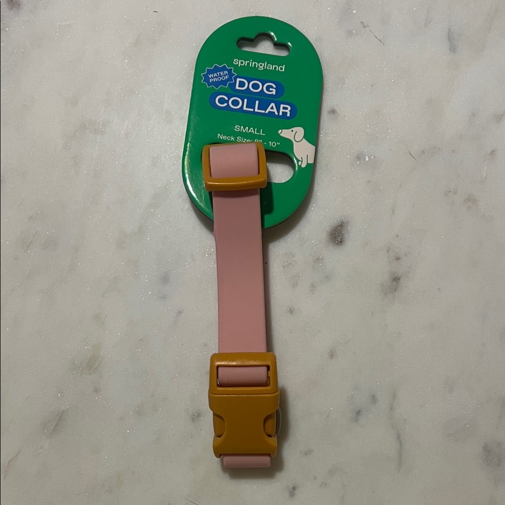 Blush Dog Collar with Mustard Buckle
